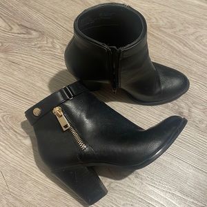 Black Heeled Booties, size 6.5, Like New